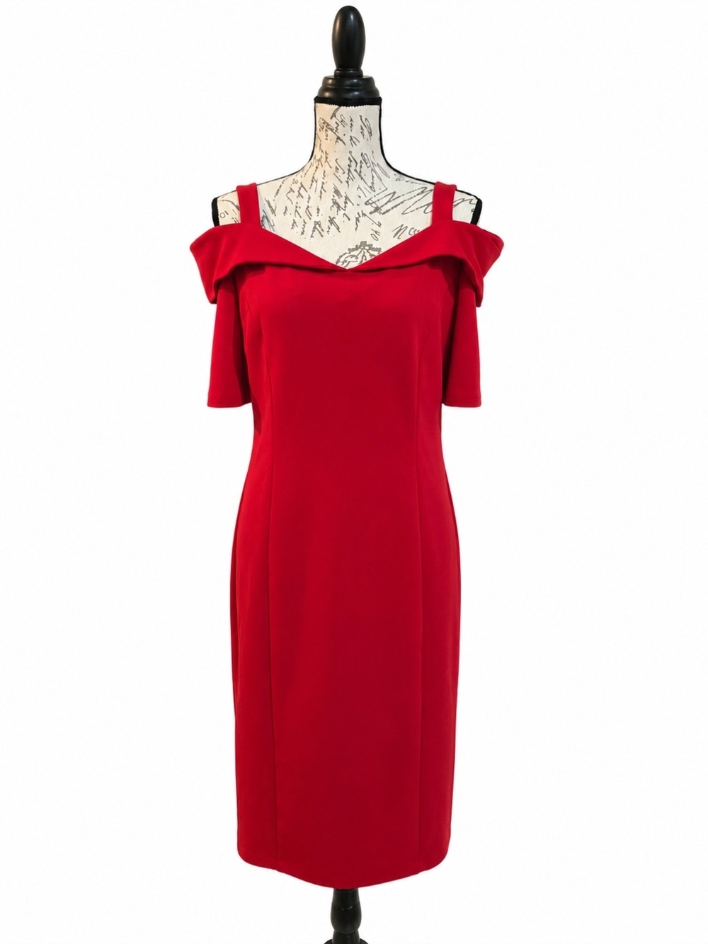 Glamour Red One-Shoulder Sheath Dress